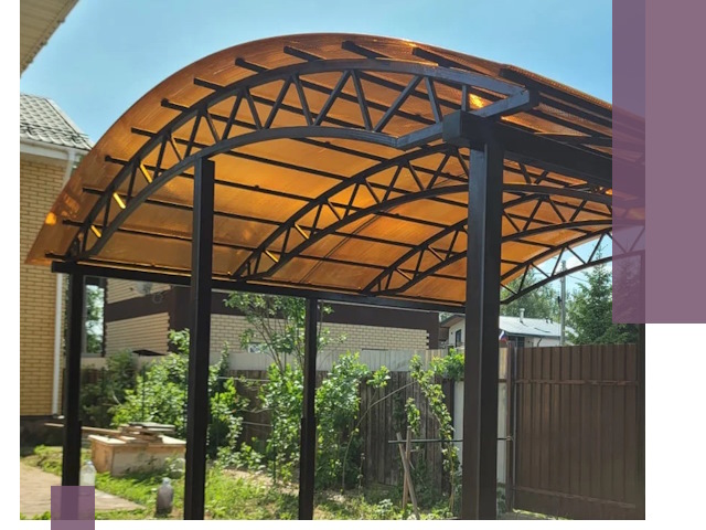 Изготовление навесов под ключ в Нижневартовске из качественных материалов