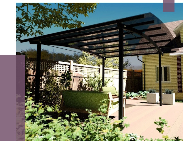 Навесы для террасы в Нижневартовске от 13209 руб. под ключ | ПРОЛЁТ-Нжт