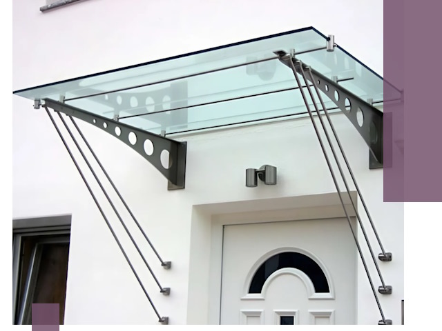 Козырьки над входом под ключ в Нижневартовске — изготовление и монтаж