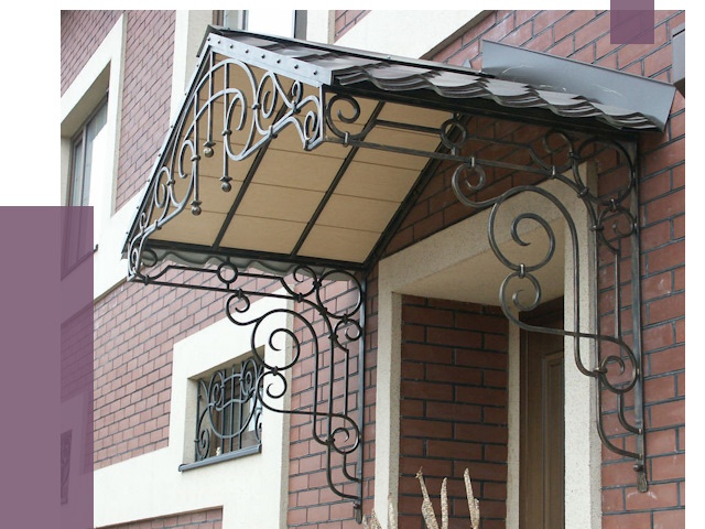 Двускатные козырьки в Нижневартовске под ключ от 12950 руб.