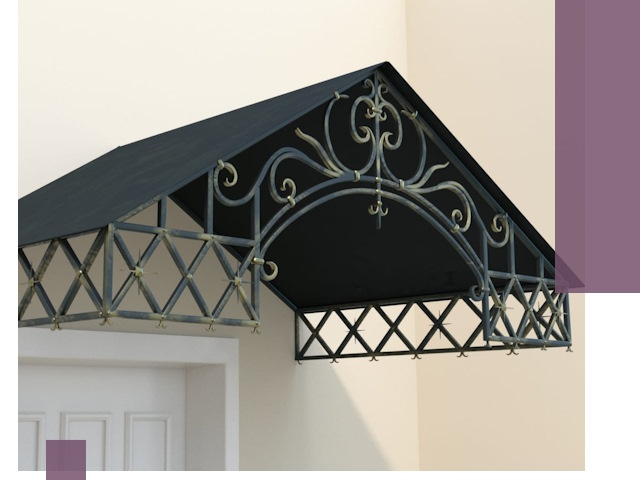 Двускатные металлические козырьки под ключ в Нижневартовске